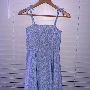 SHEIN Blue Floral Kids Casual Dress